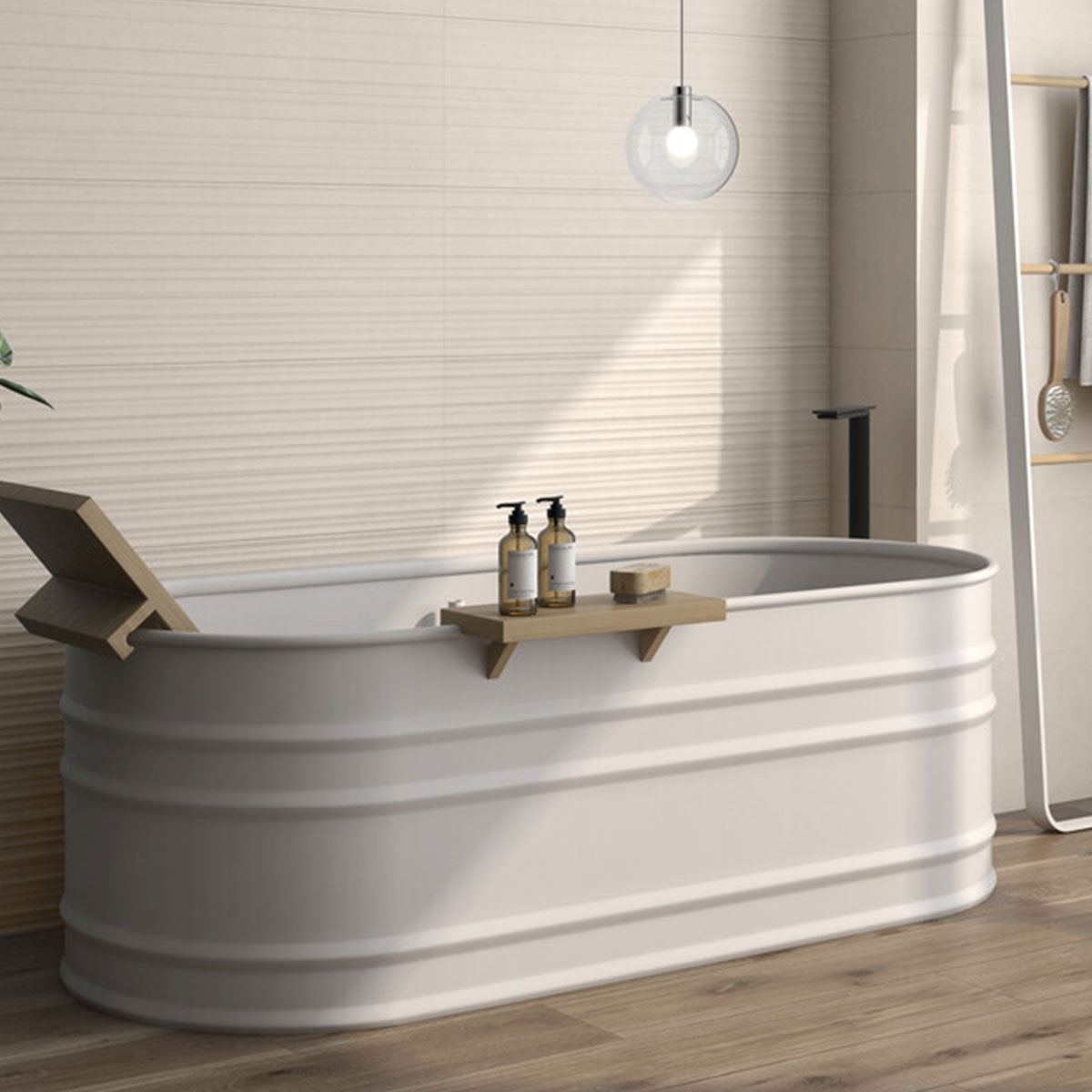 Baño con revestimiento Tanum Thule Crema 30x90