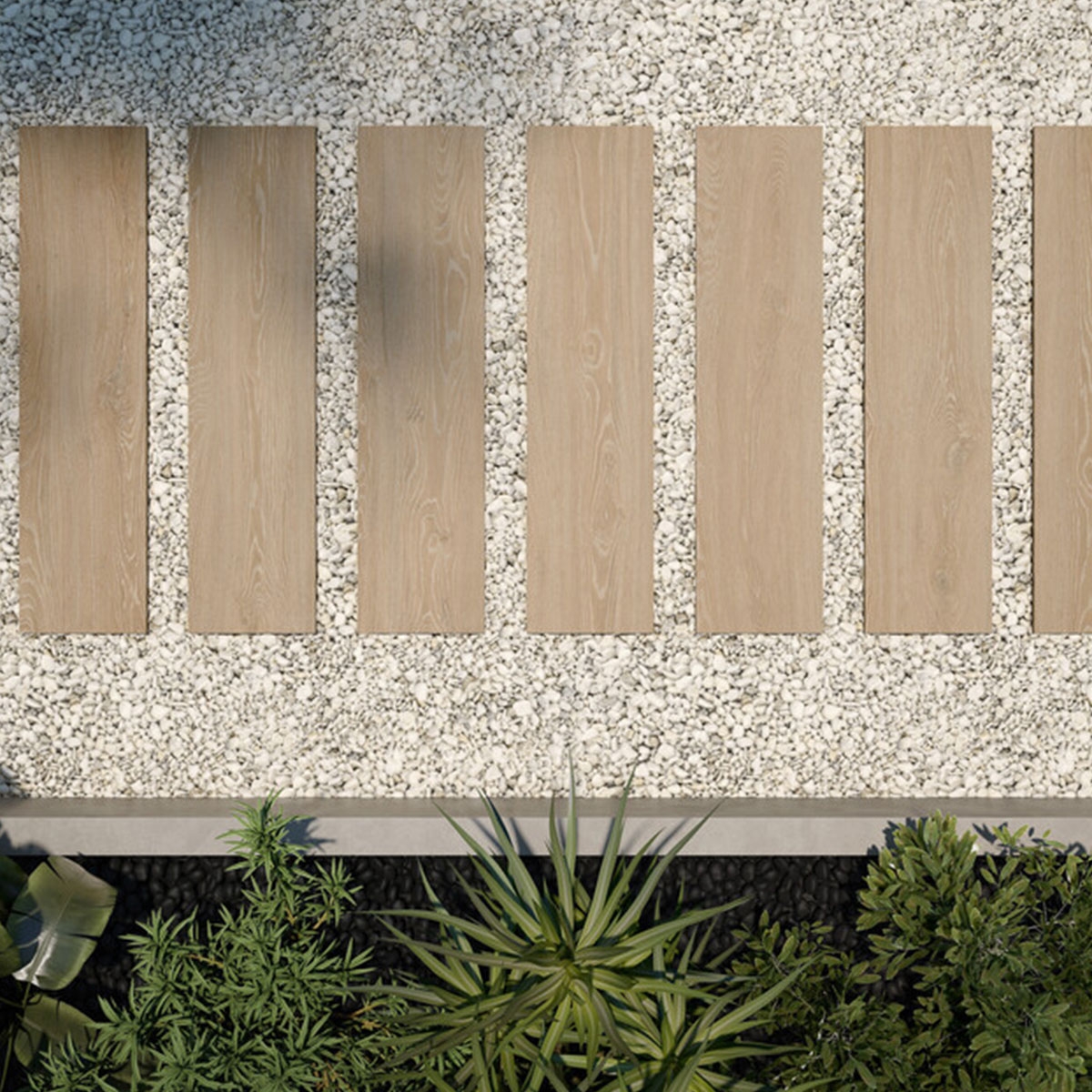 Exterior com pavimento Noura Extrem Honey Antiderrapante 30x120