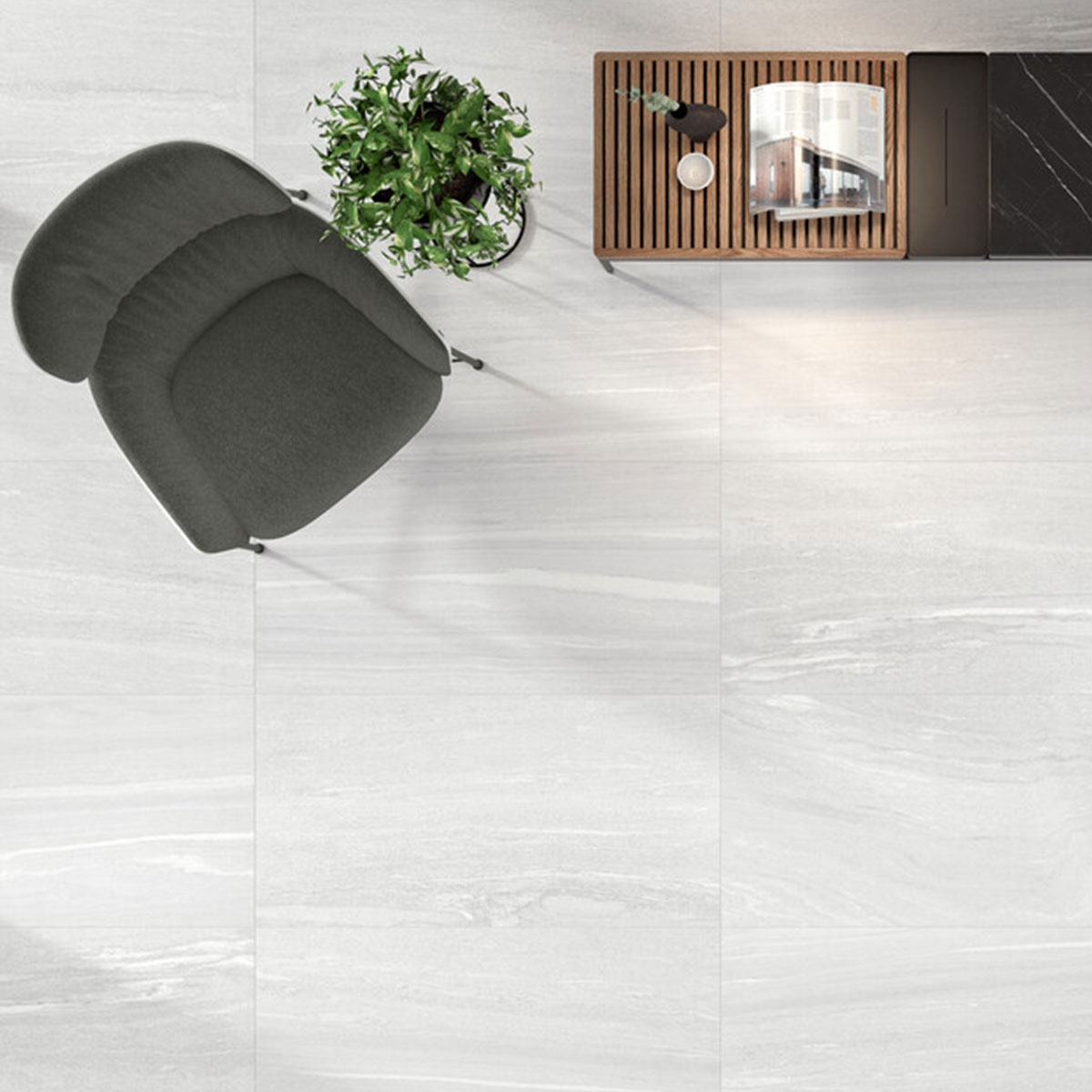 Innenraum mit North White-Boden 60x120