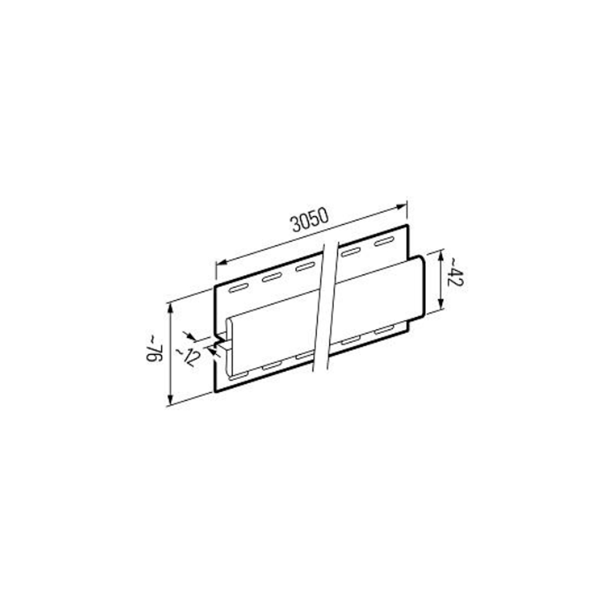 Medidas de Juntas Perfil Centro Oak 305x7,6 (Precio por pieza)