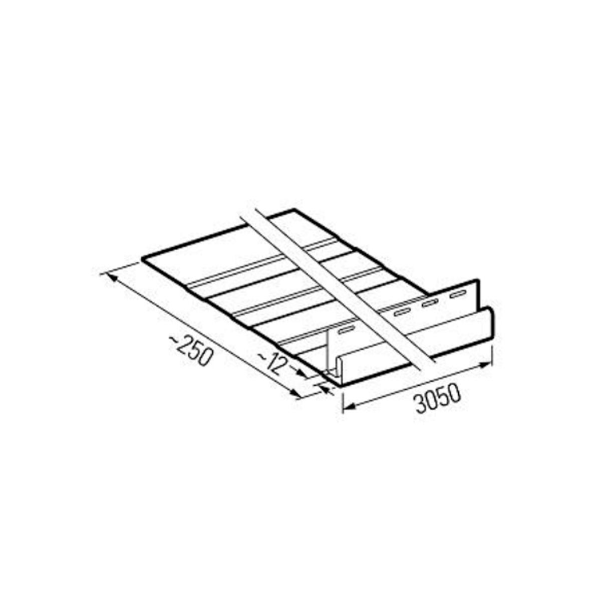 Medidas de Destello de Fachada Grande Honey Oak 305x25
