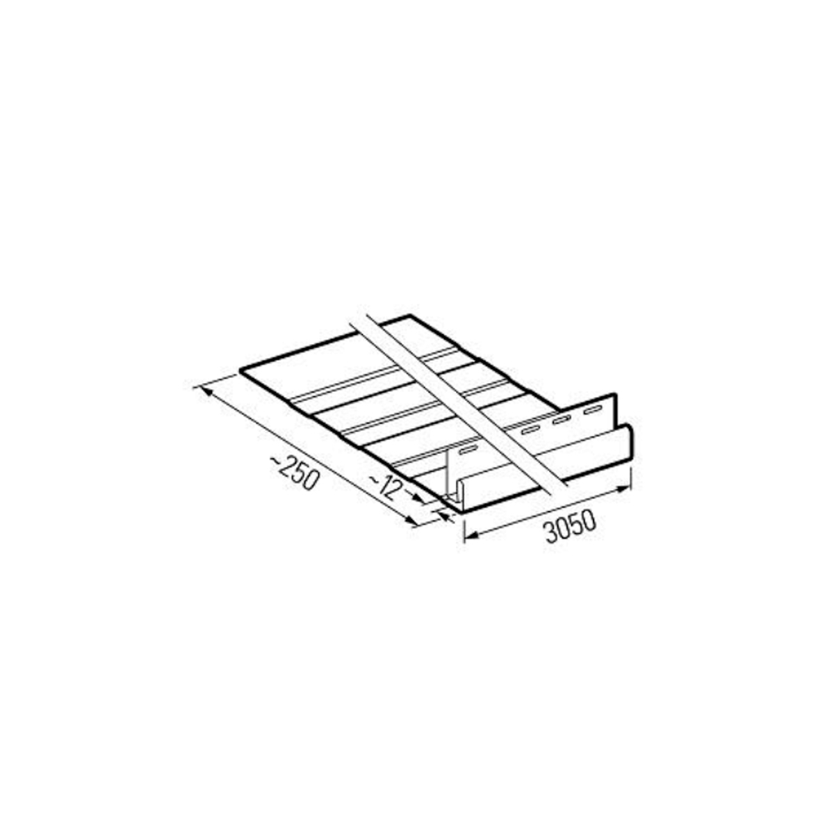 Medidas de Destello de Fachada Grande Golden Oak 305x25