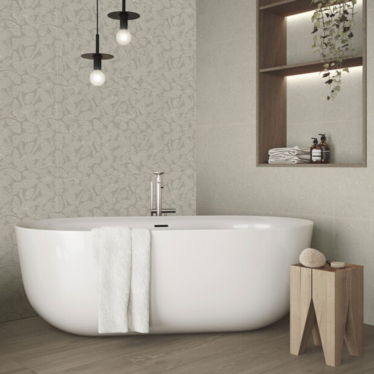 Casa de banho com revestimento Kenzo Sand 60x120