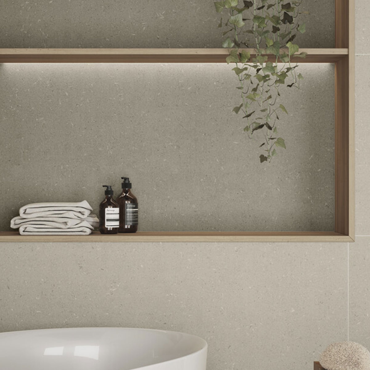 Interior con revestimiento Kenzo Nude 60x120 (Caja 2.16m2)