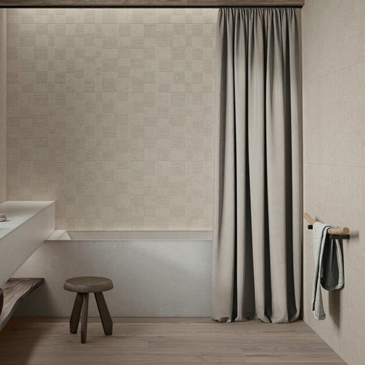Salle de bain avec revêtement Kenzo Till Sand 60x120