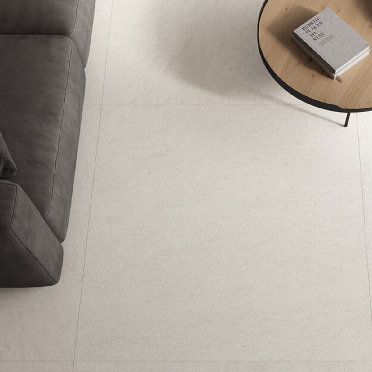 Ambiente con pavimento Atenea Ivory 120x120