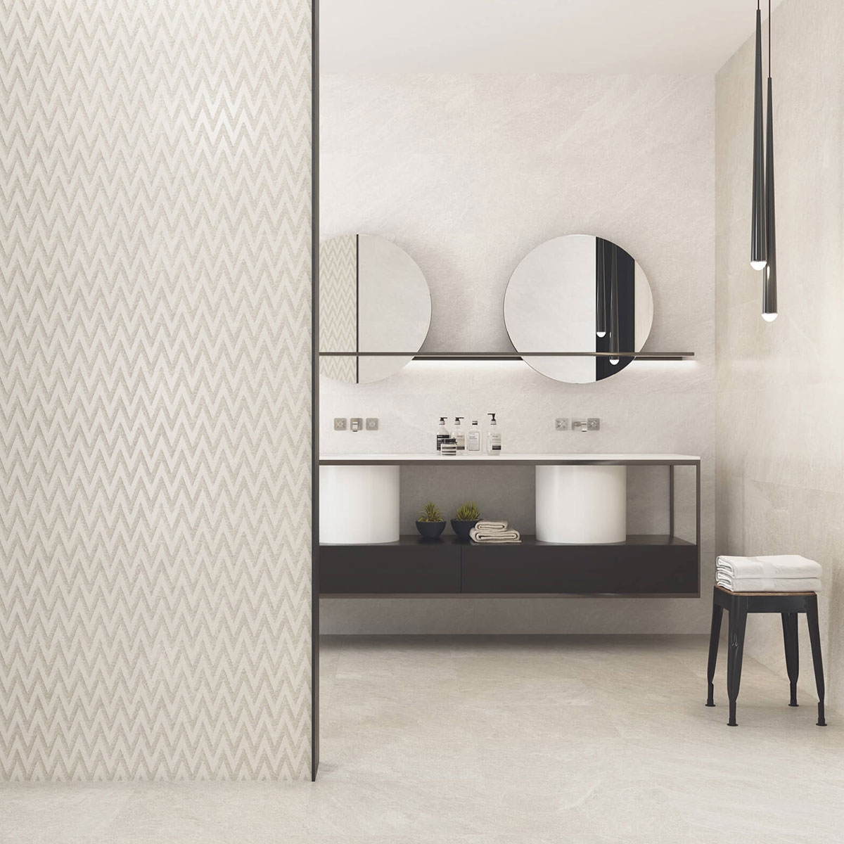 Viena 1211 Pearl Salle de bain avec revêtement 40x120