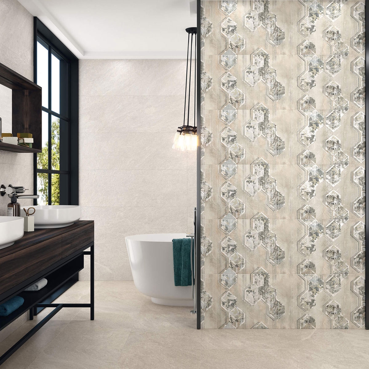 Viena 1211 Gray Bathroom with Coating 40x120 (Box 1.44m2)