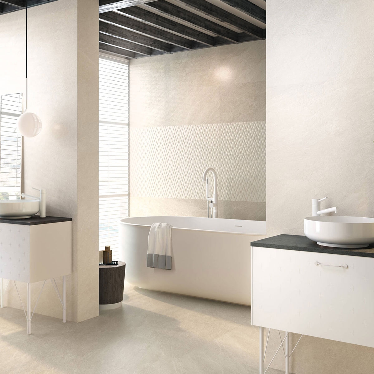 Viena 1211 Crème Salle de bain avec revêtement 40x120