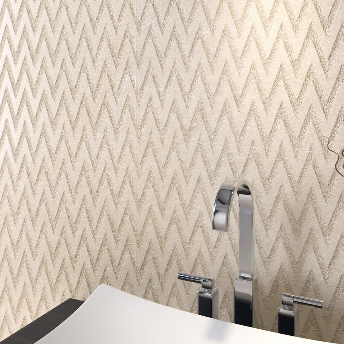 Baño con revestimiento Viena 1211 Relieve Beige 40x120