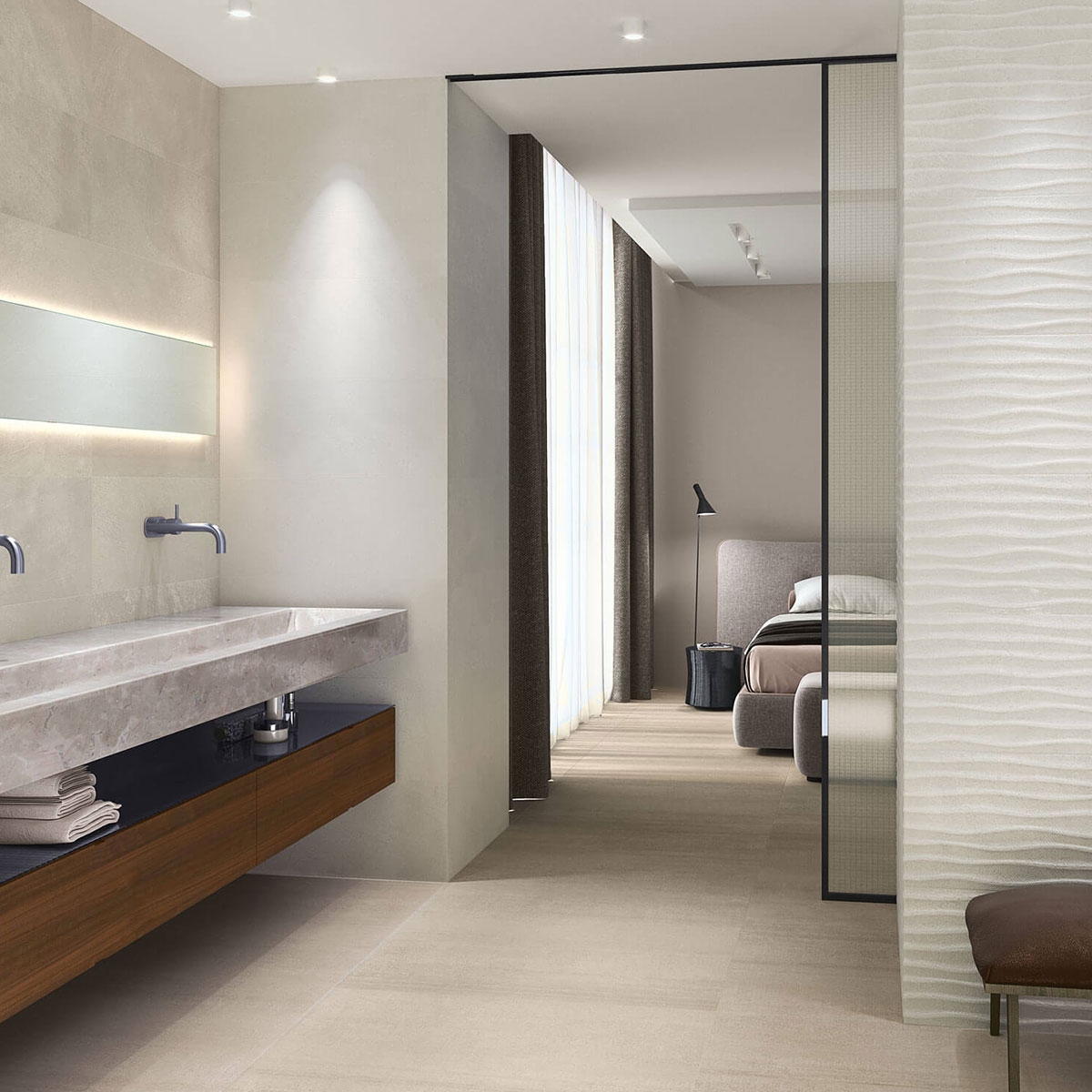 Salle de bain avec revêtement Tribeca 8213 Bone 33.3x80