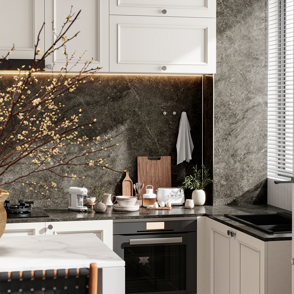 Cuisine avec FastPanel Gris Foudre 280x60 (Boîte 6.72m2)