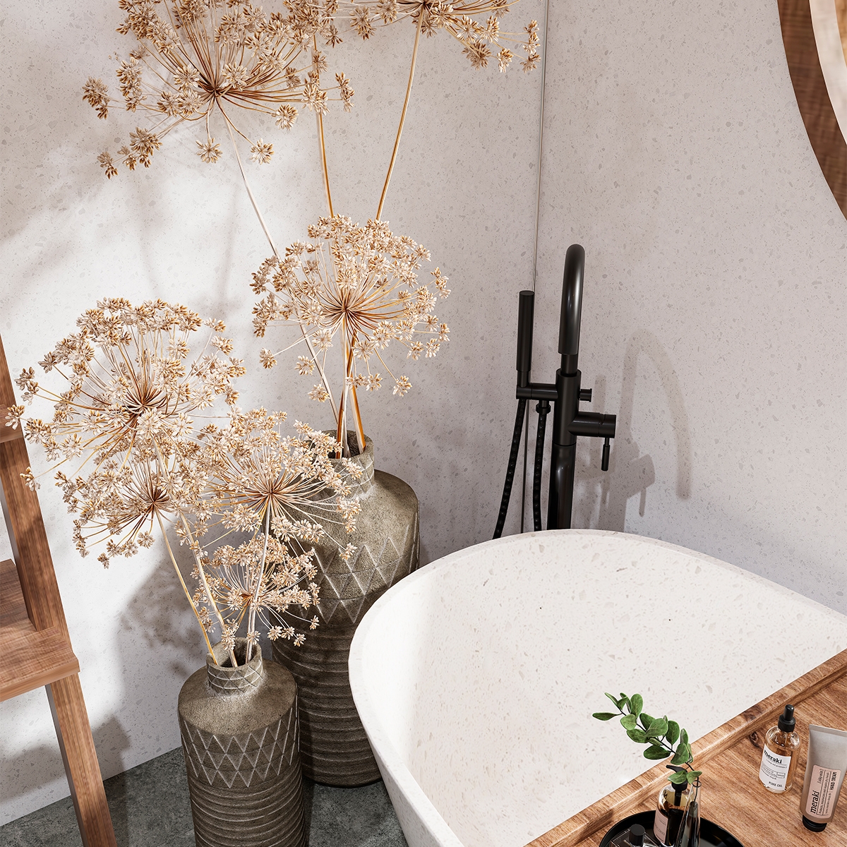 Acabamento com FastPanel Terrazzo Charm 280x60 (Box 6.72m2)