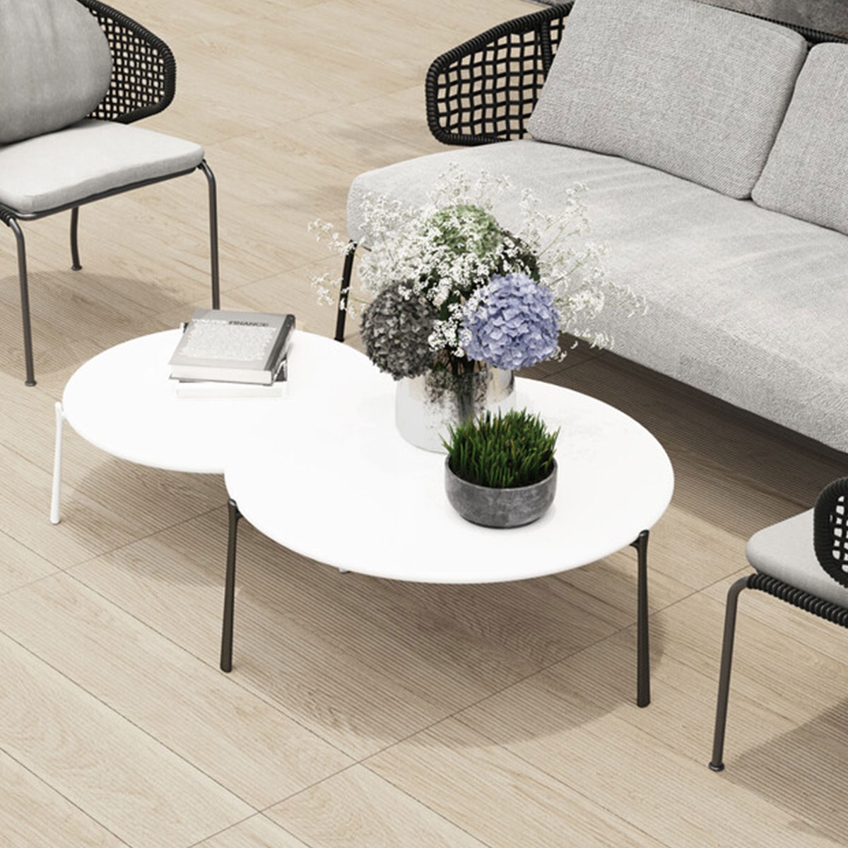 Ambiente com piso Nomad Deck Natural Antiderrapante 22,5x90