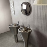 Salle de bain avec revêtement Trevi 1215 Relief Plisse Argent 40x120
