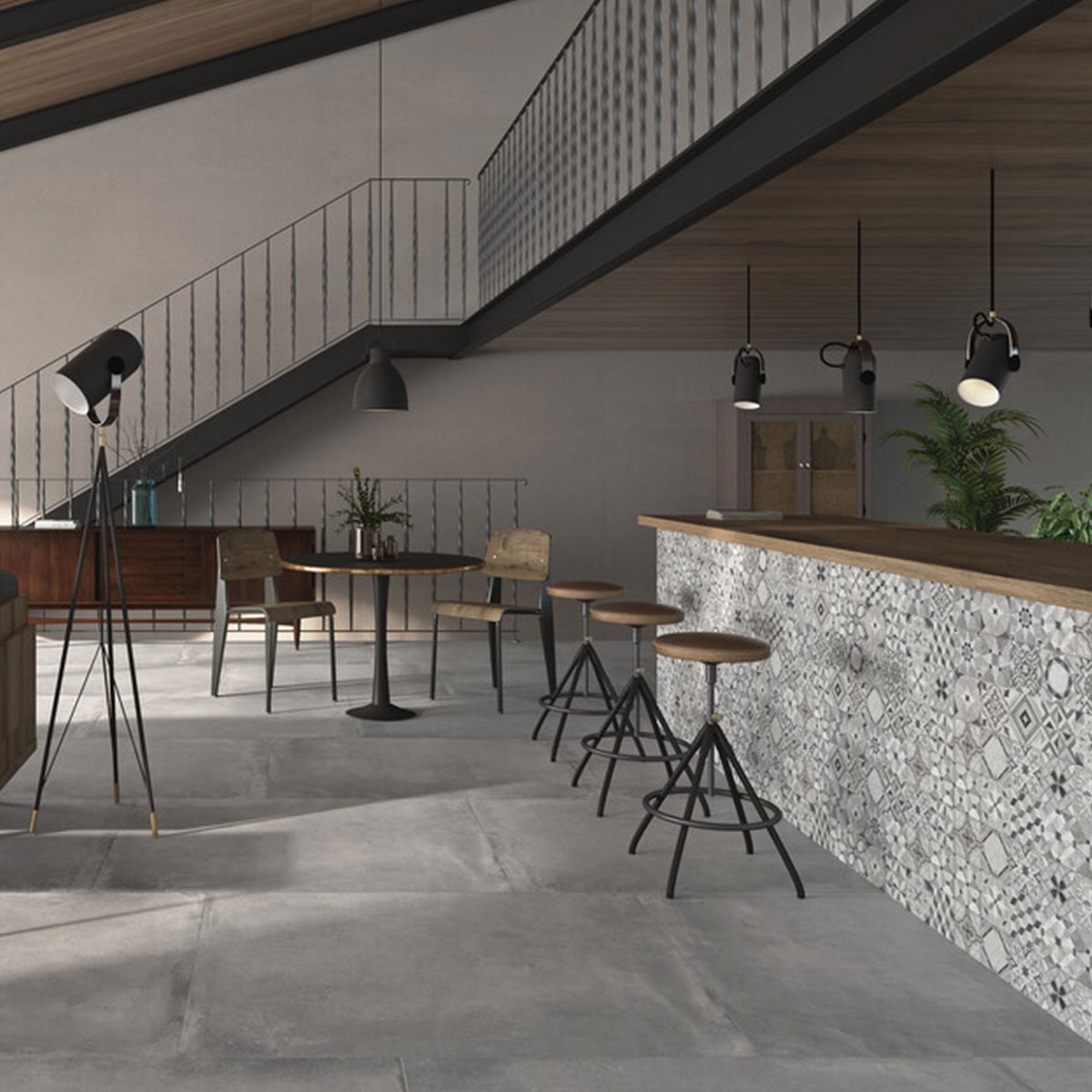 Interior con revestimiento Powder Decor Cold 25x75