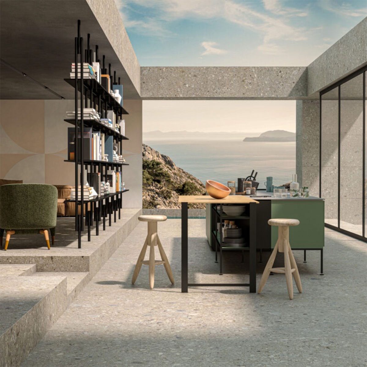 Exterior con pavimento Mystone Ceppo Di Gre Grey Naturale 120x120