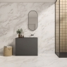 Baño con pavimento Magnus White 75x75