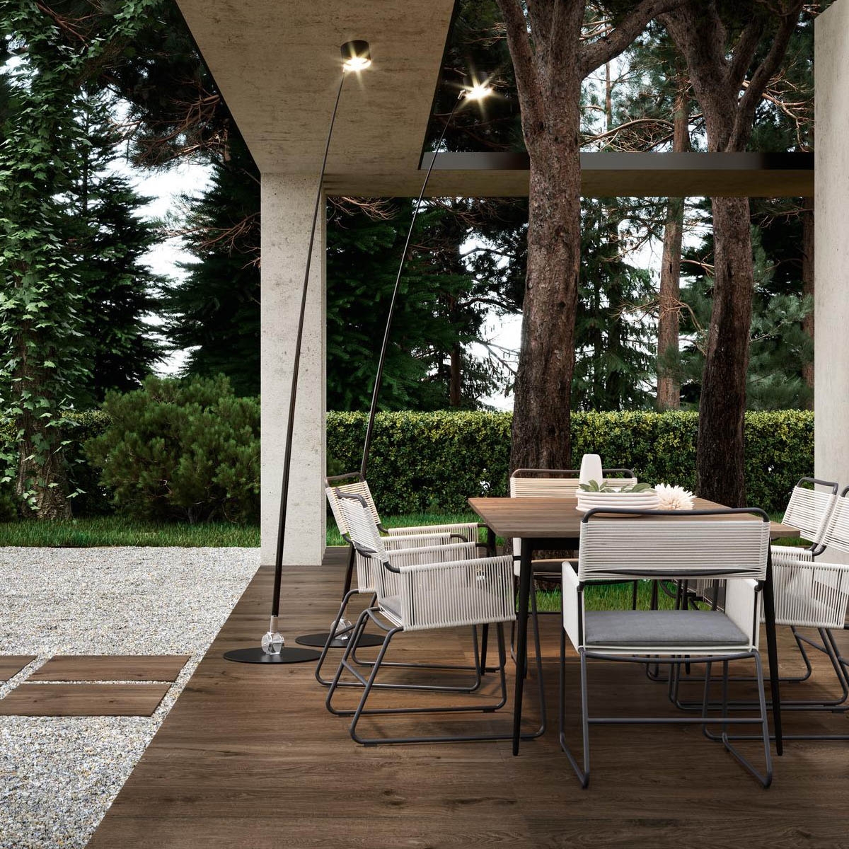 Exterior com pavimento antiderrapante Vero20 Quercia Strutt 40x120