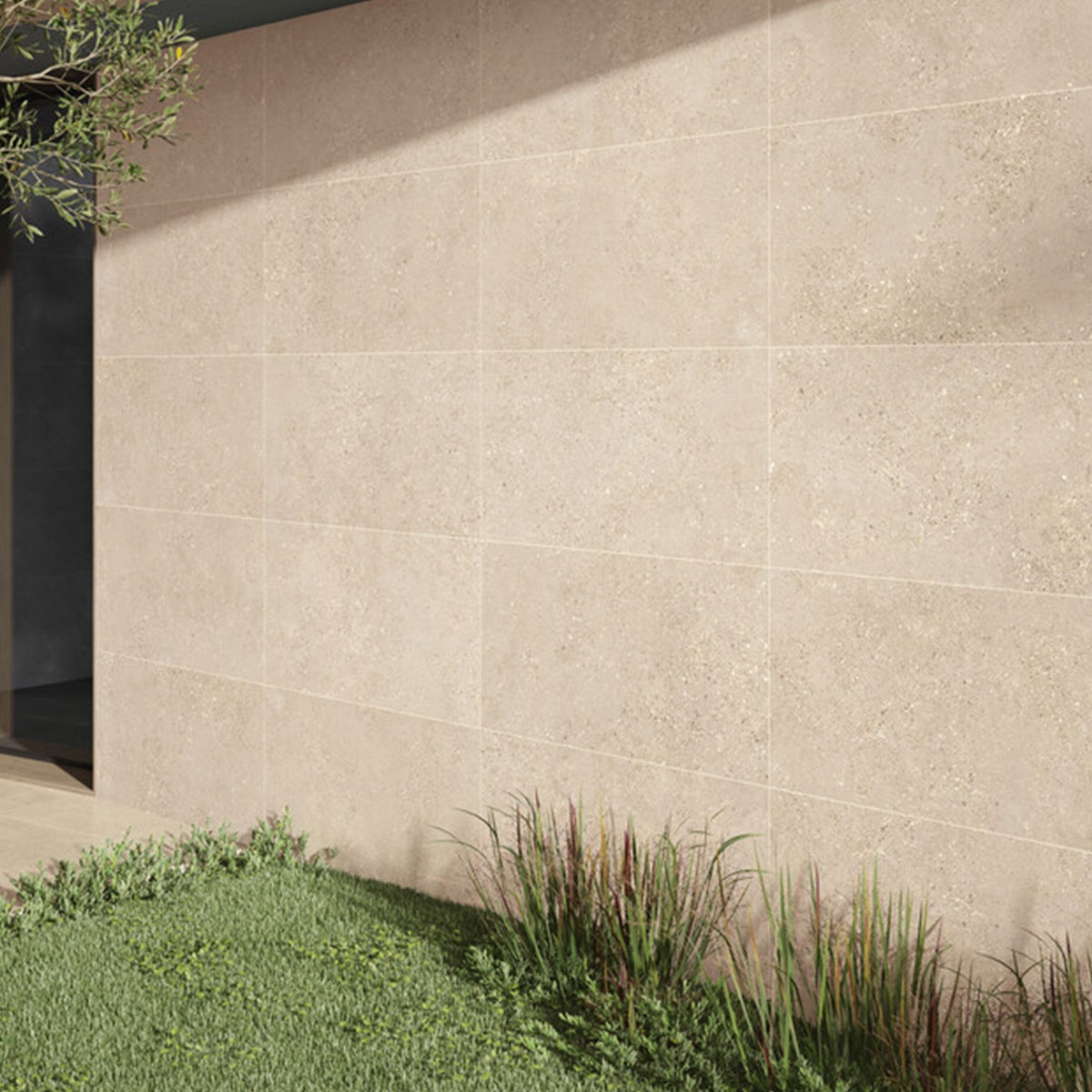 Façade with Astoria Max Beige cladding 60x120