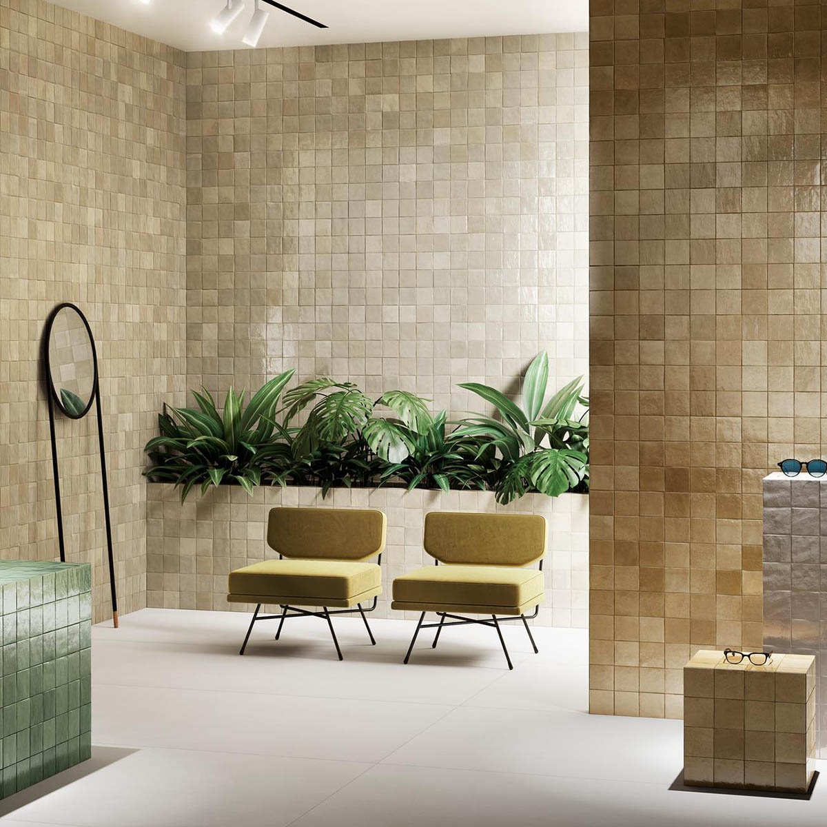 Interior con Revestimiento Zellige Cammello 10x10