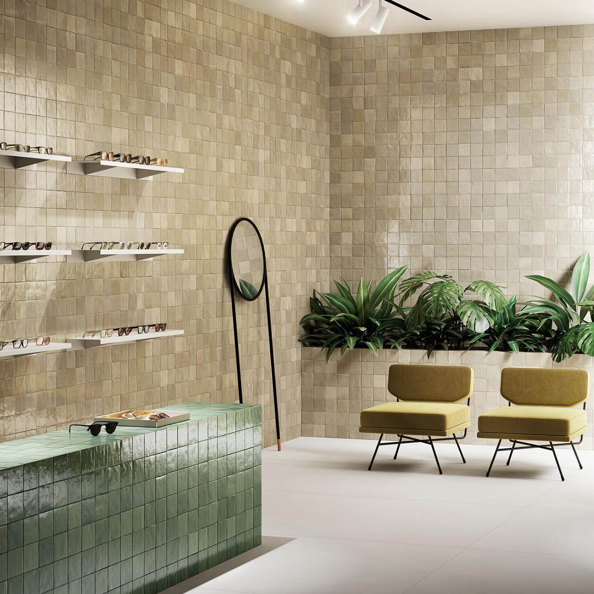 Interior con Revestimiento Zellige Turchese 10x10