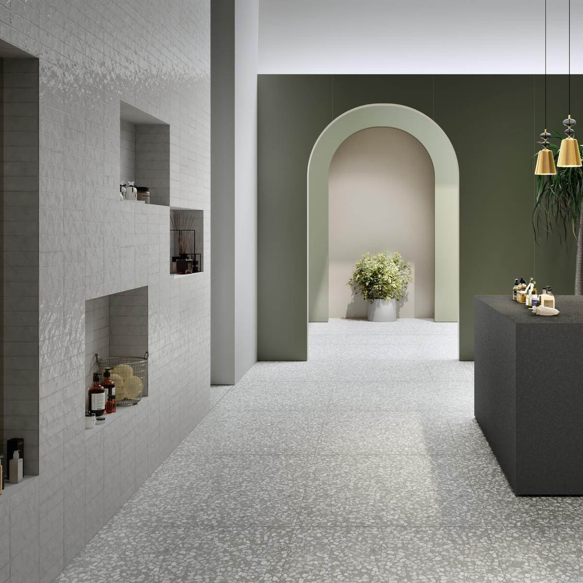 Interior con Revestimiento Zellige Gesso 10x10 (Caja 0.54m2)