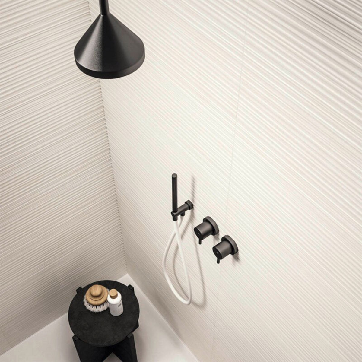 Interior con revestimiento Chalk Struttura Fiber Butter 25x76