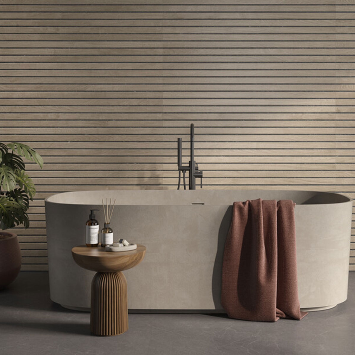 Baño con revestimiento Bari Aural Black 60x120