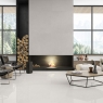 Interior con pavimento Belite White 120x120