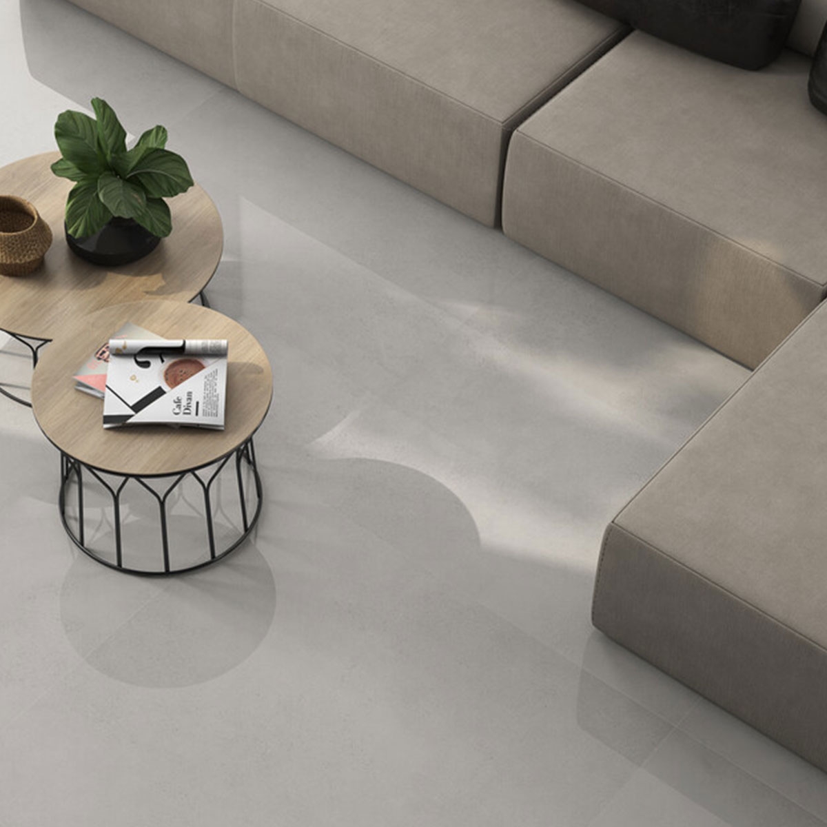 Pavimento imitación cemento Belite White 60x120