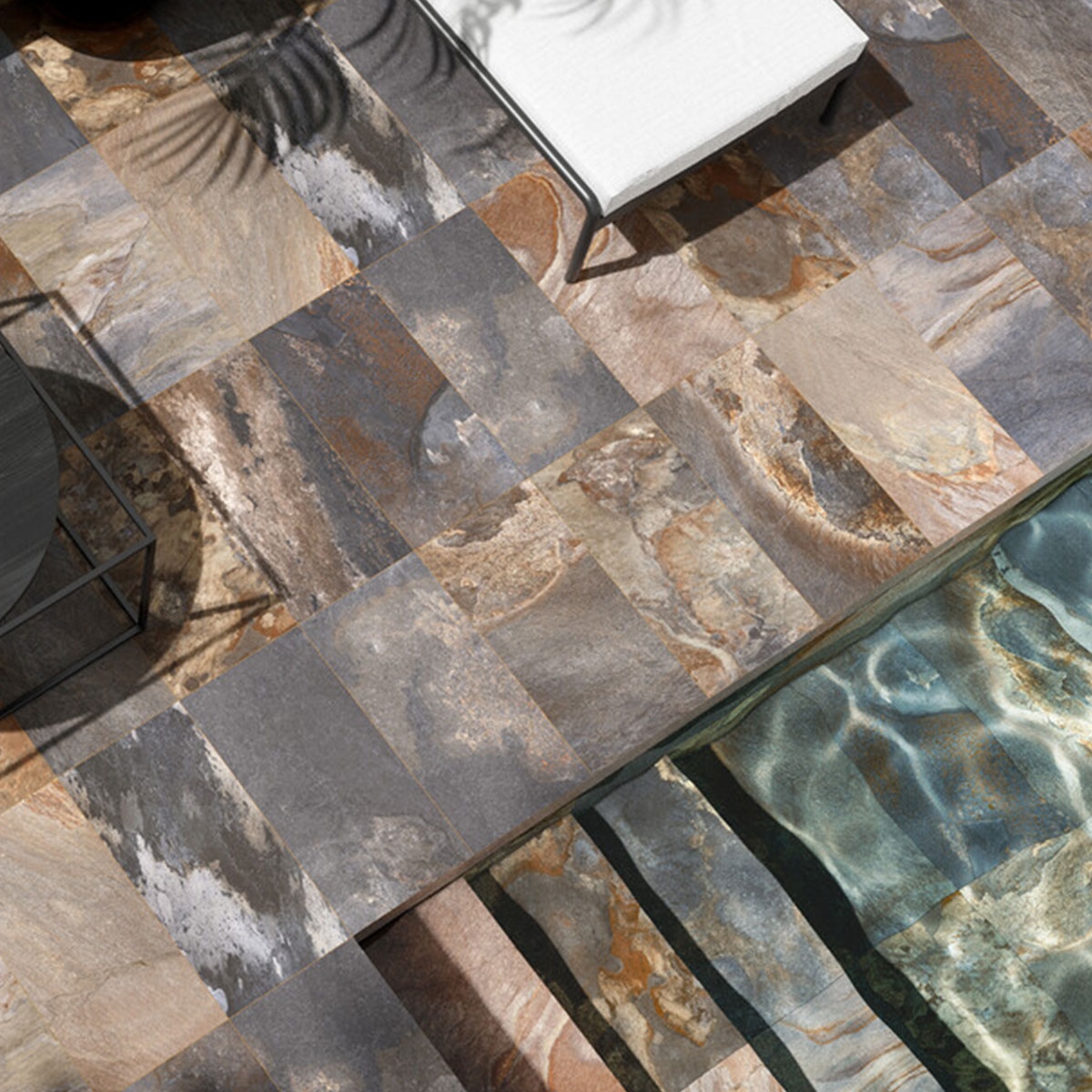 Biltmore Mehrfarbiger rutschfester Pool mit Asphalt 30x60