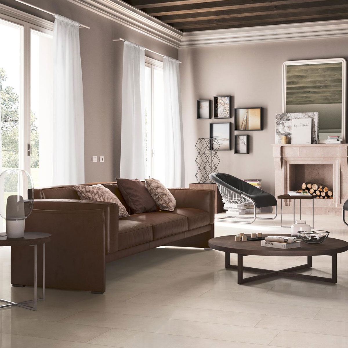 Intérieur avec revêtement Mystone Kashmir Bianco 30x120 (Boîte 1,08m2)