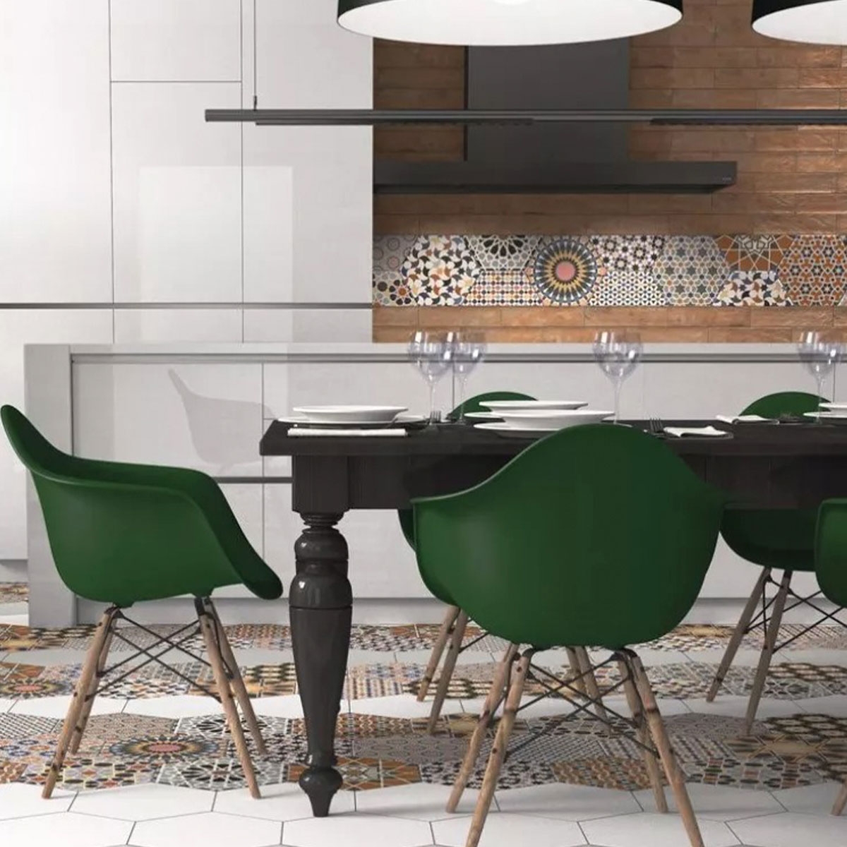 Cocina con pavimento y revestimiento Andalusí 28,5x33 (Caja 1,00m2)