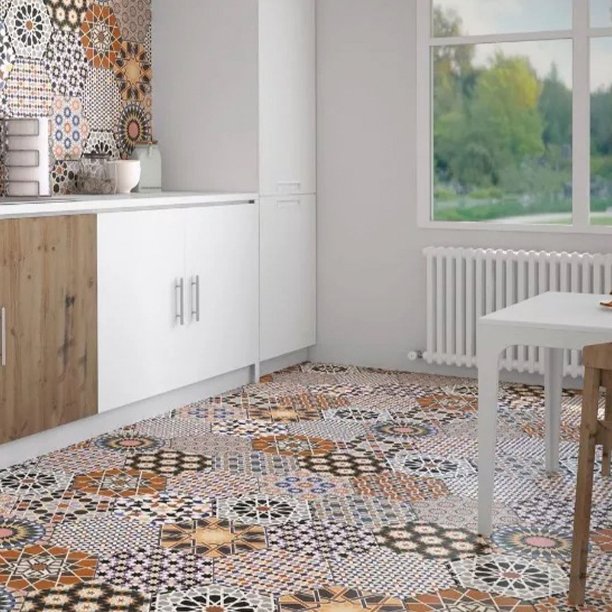 Cuisine avec sol et revêtement andalous 28,5x33 (1,00 m2)