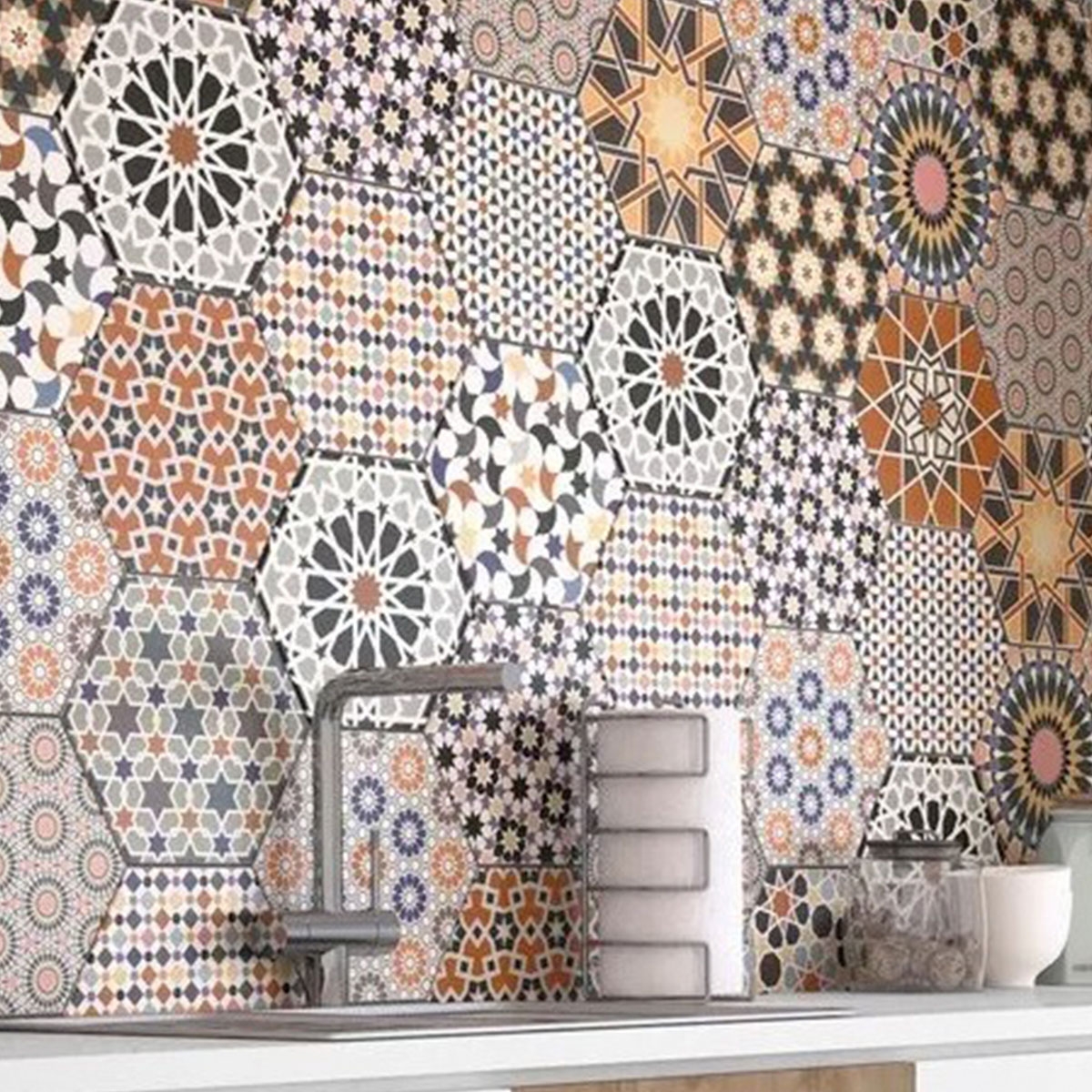 Cuisine avec revêtement andalou 28,5x33 (boîte 1,00 m2)