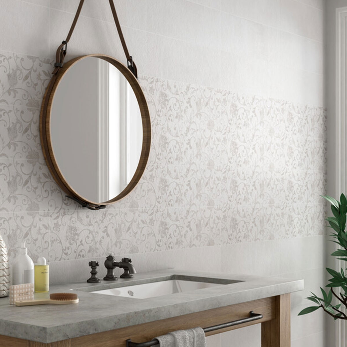 Baño con revestimiento Caen Decor Glace 20x60