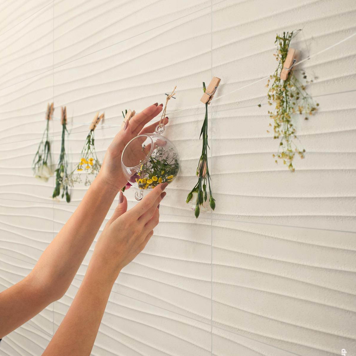 Interior con Revestimiento Appeal Sand Struttura Wind 3D 20x50