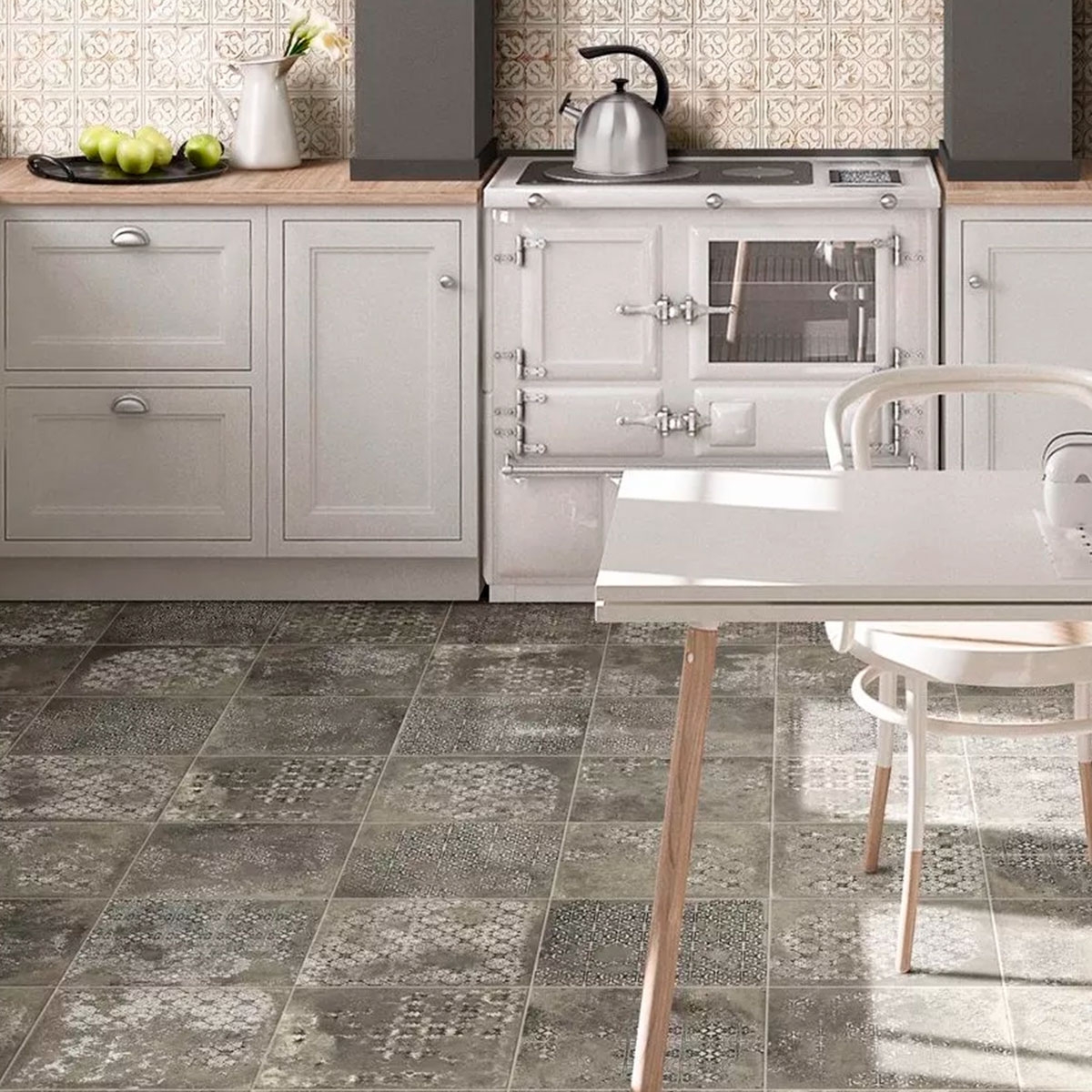 Antique Deco Graphite 33x33 Kitchen on Flooring (Box 1.00m2)