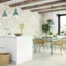 Cocina con Pavimento Borgogna White Base 44x66