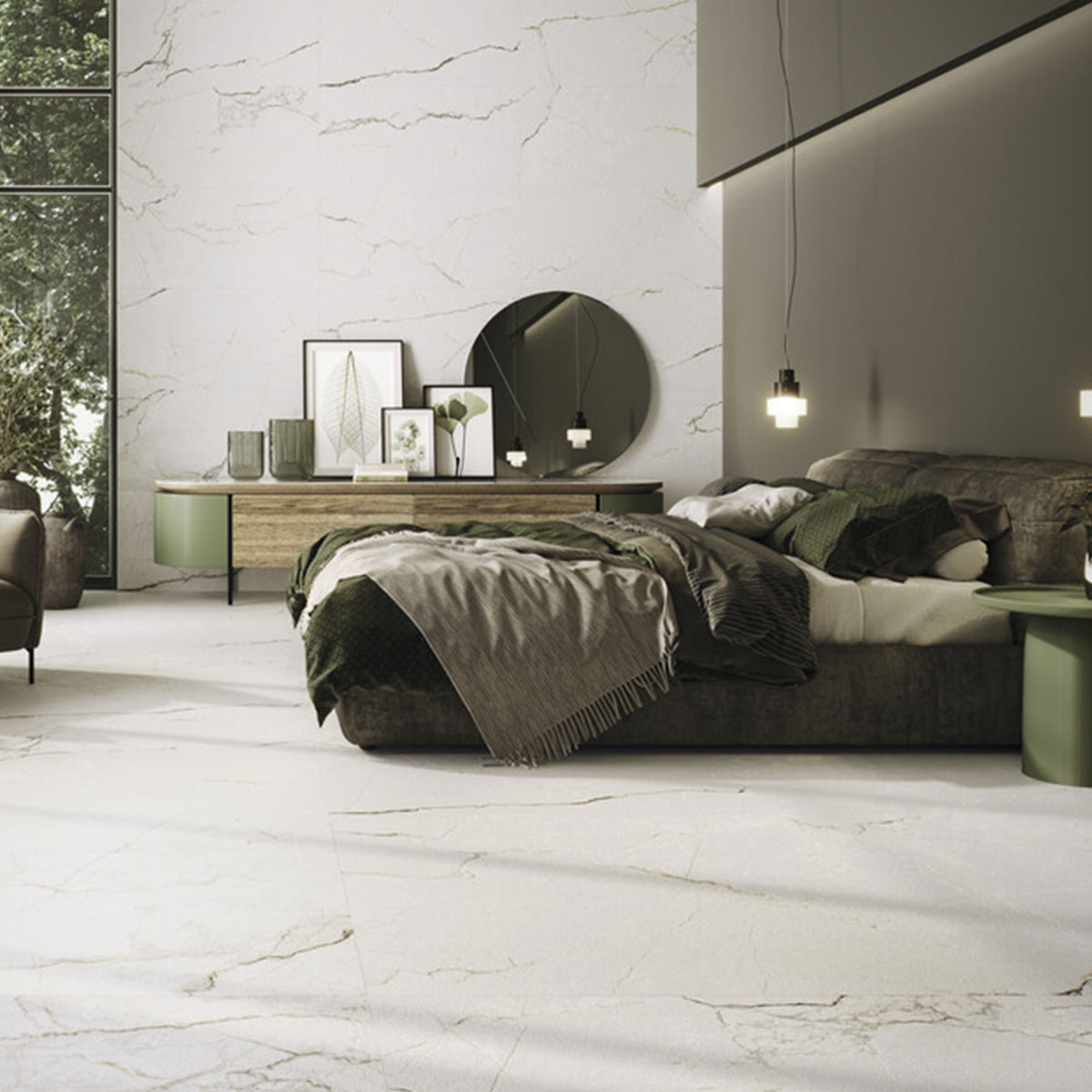 Interior con revestimiento Colbert White 60x120