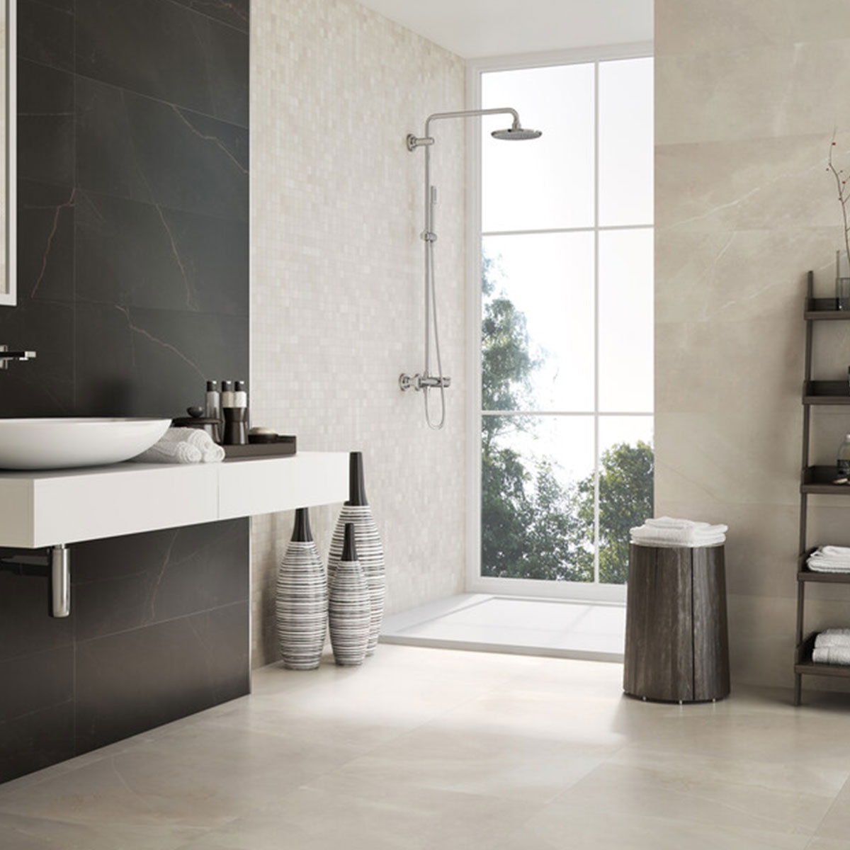 Baño con revestimiento Emerita Dark 60x120