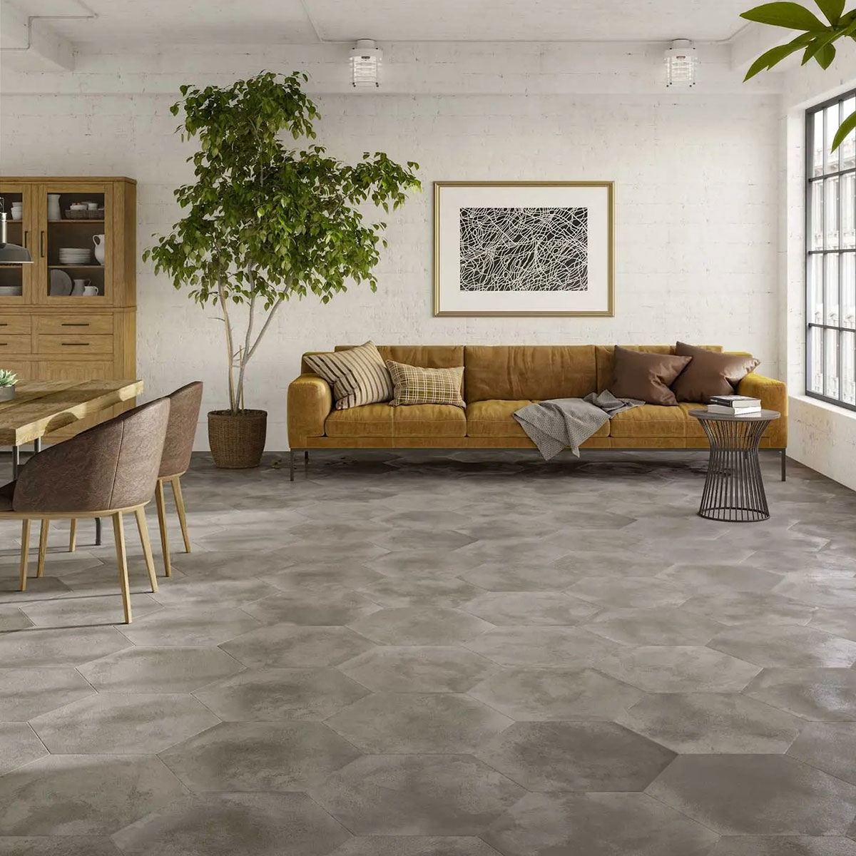 Interior with Atelier Charcoal flooring 48.5x56 (Box 1.20m2)