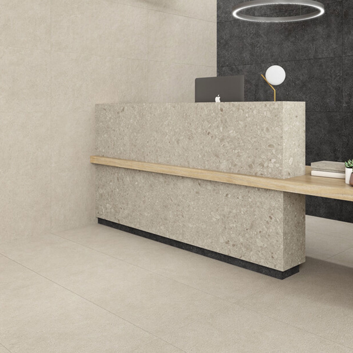 Innenraum mit Flodsten Arctic Beschichtung 60x120