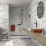 Baño con pavimento Godina White 60x120