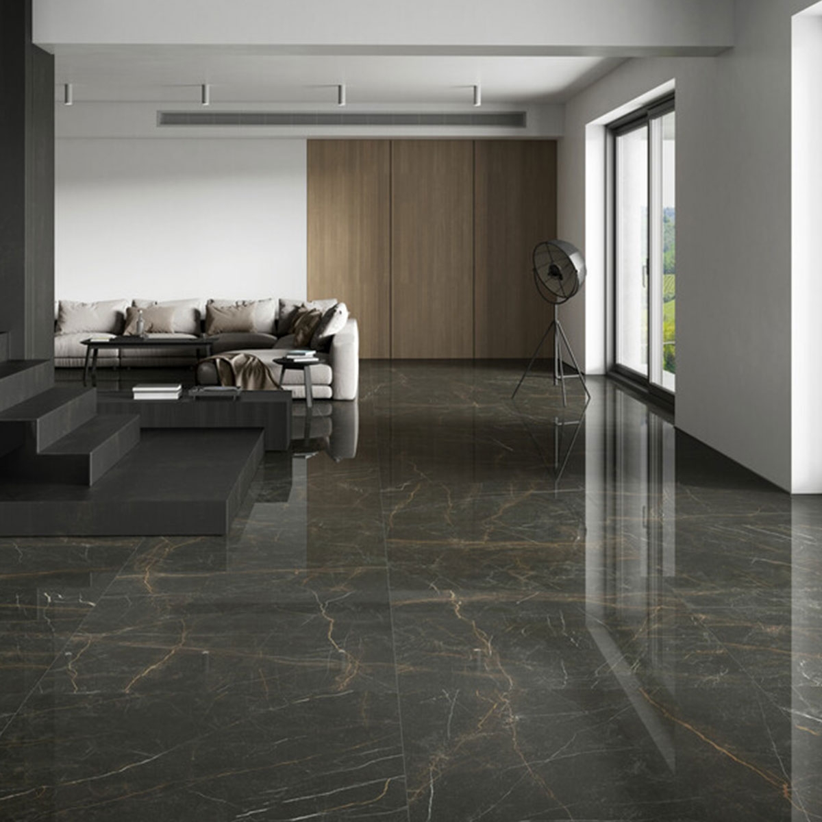 Interior with Gold Nero flooring 120x120