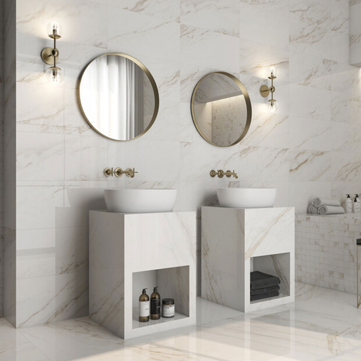 Baño con revestimiento Hera White 30x60