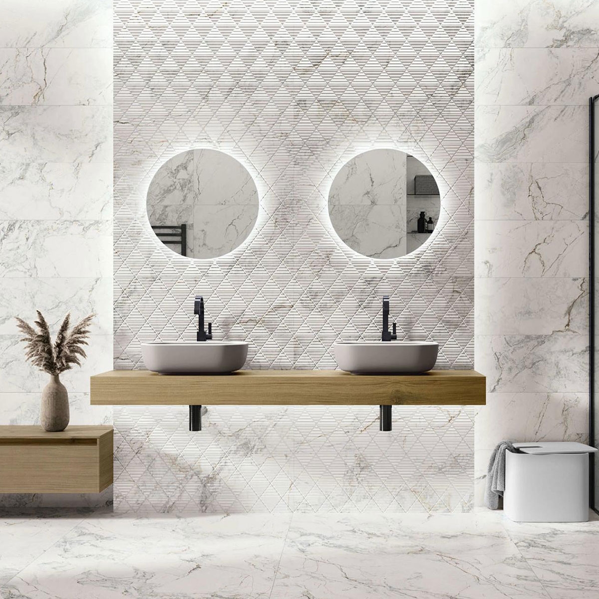 Baño con pavimento Iguazú 1865 White 100x100