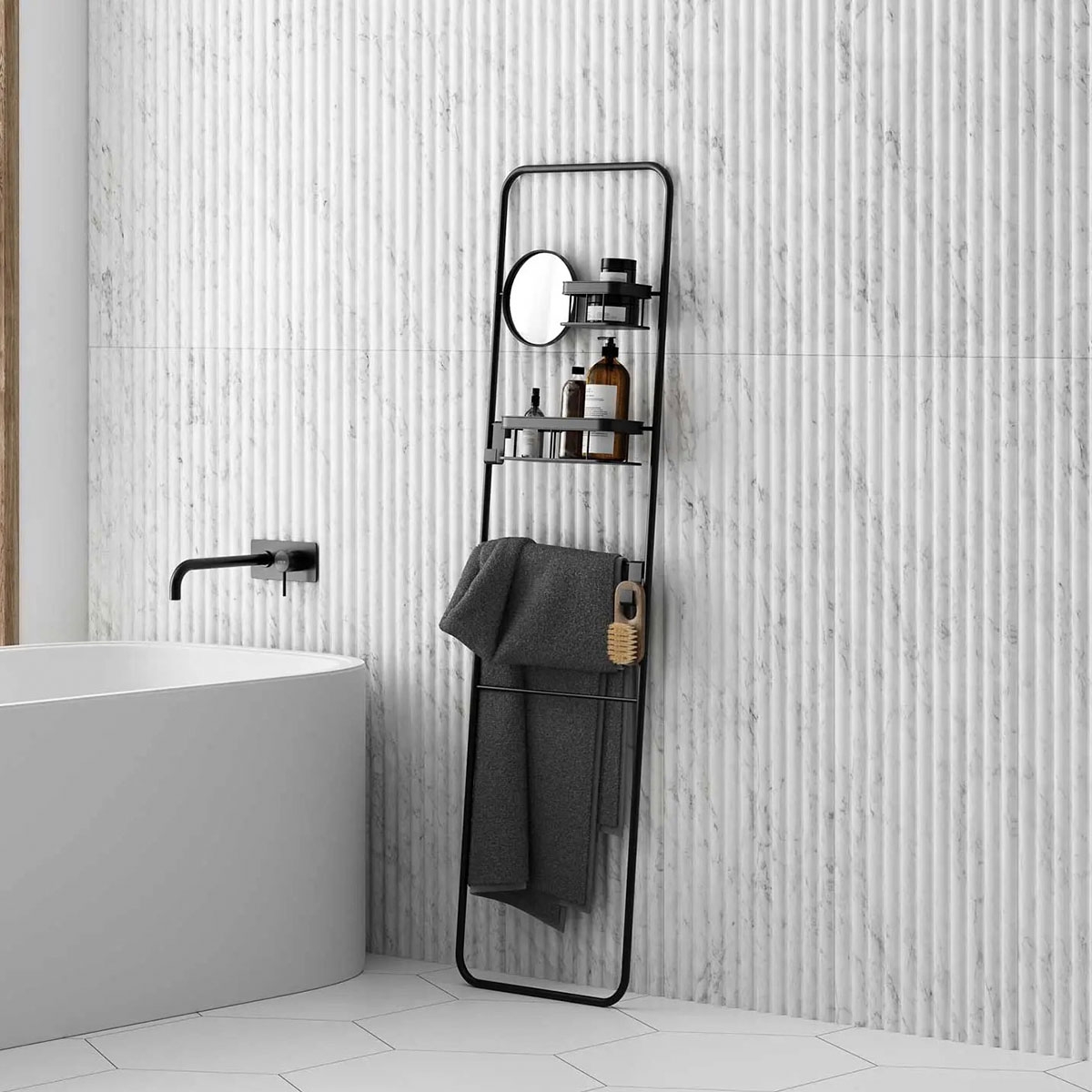 Bathroom with Fluted Marmi cladding 40x120 (Box 1.44m2)