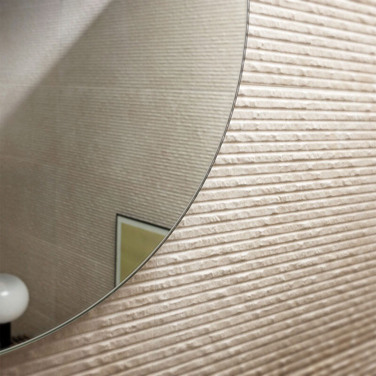 Interior com revestimento 3D Taupe Estrutura Stone Art em Pedra